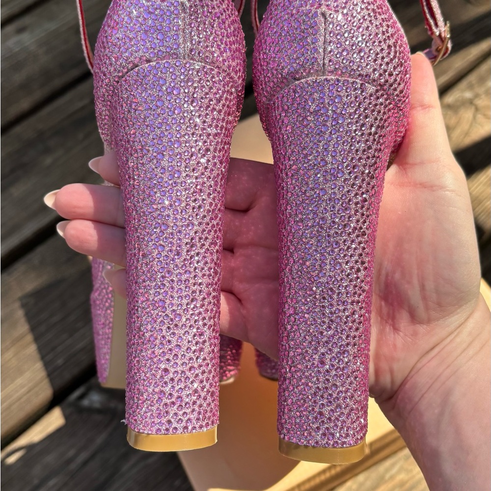 Pink Rhinestone Platform Heels - Picture 5 of 7